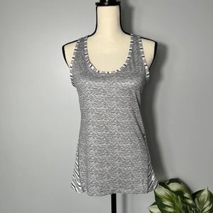 Rbx women’s striped black and gray racerback tank sz M